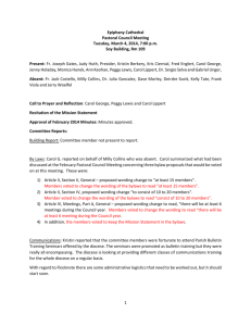 Pastoral Council Minutes March, 2014