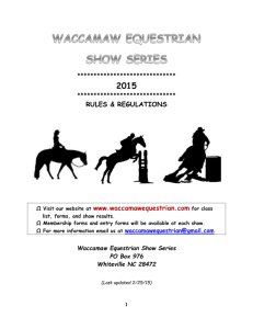 Rules & Regulations Booklet - Waccamaw Equestrian Show Series