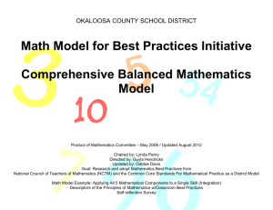 Math Model for Best Practices Initiative