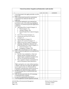 Federal Insecticide, Fungicide and Rodenticide Audit checklist yes