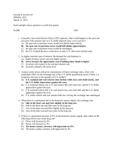 EXAM II, ECON 457 SPRING 2015 March 12, 2015 Each multiple