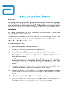 Code for Independent Directors