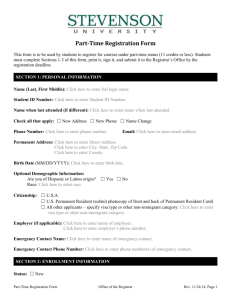Part-Time Registration Form