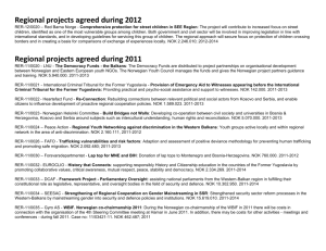 Regional projects agreed during 2012