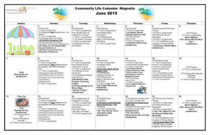 Community Life Calendar- Magnolia June 2015 Sunday Monday