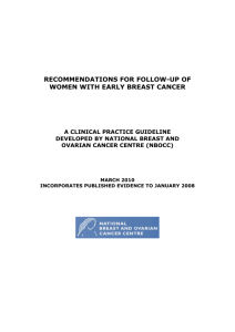 Recommendations for Follow-up of women with