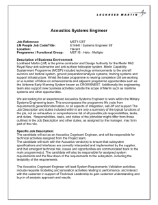 Acoustics Systems Engineer