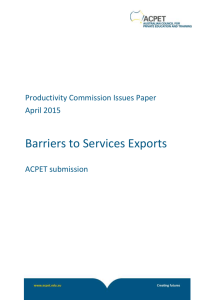 Submission 8 - ACPET - Services Exports