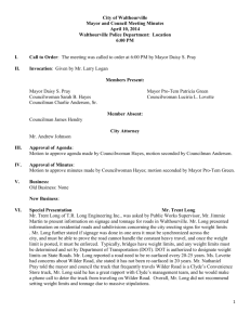 City of Walthourville Mayor and Council Meeting Minutes April 10