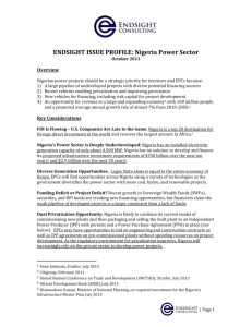 Nigeria Power Sector - Endsight Consulting