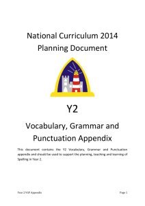 Year 2 Vocabulary, Grammar and Punctuation Appendix Happisburgh