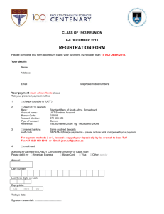 registration form - Faculty of Health Sciences