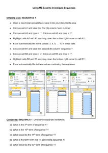 Sequences on Excel EASY