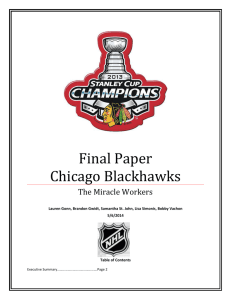 Final Paper Chicago Blackhawks