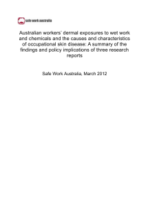 Australian workers* dermal exposures to wet work and chemicals