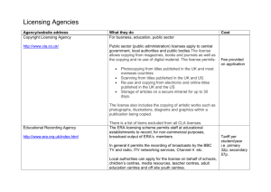 Licensing agencies and licence checklist (.doc format, 23Kb)