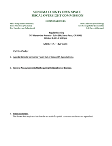 fiscal oversight commission - Sonoma County Agricultural