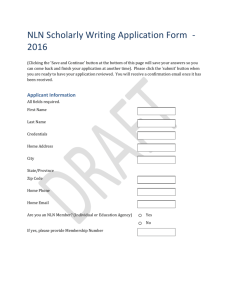 NLN Scholarly Writing Application Form
