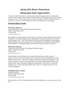 Spring 2016 Independent Study Opportunities