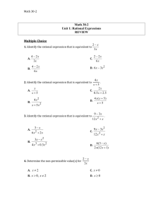 Rational Expressions Unit Review