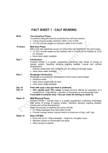 Fact Sheet 1 – Calf Rearing