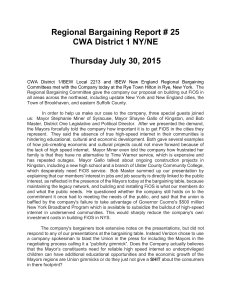 CWA District 1 NY/NE Regional Bargaining Report #25 July 30, 2015