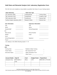 Training registration form - Mark Wainwright Analytical Centre