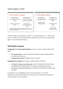 GCSE English at SVC - student overview