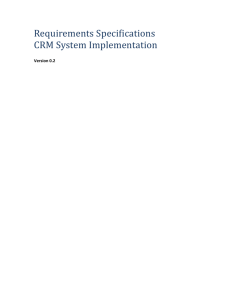 CRM - Requirements Specifications