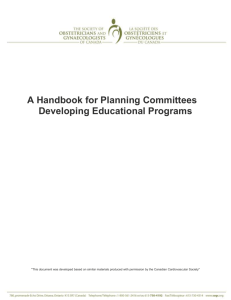 Handbook for Planning Committees Developping