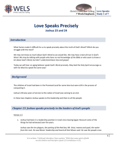 Bible Study 1 Leader`s Guide - Love Speaks Precisely