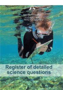 Register of detailed science questions - GBRMPA eLibrary