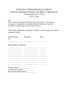 BSL-2 Laboratory Biosafety Manual Template