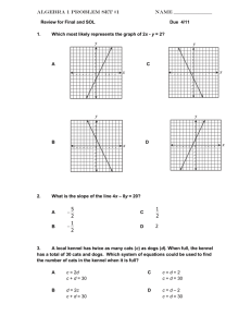 Algebra 1 Problem Set #1 Name Review for Final and SOL Due 4/11