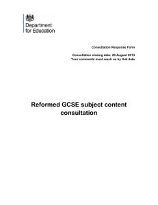 GCSE subject content consultation response form