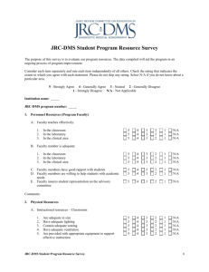 Student Resource Survey - JRC-DMS