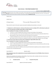 Internship Exemption Form