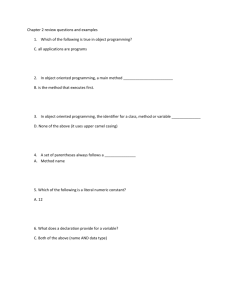 Chapter 2 review questions and examples Which of the following is