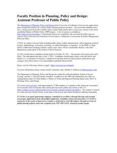 Faculty Position in Planning, Policy and Design: Assistant Professor