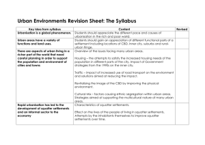 Urban Environments Revision Sheet
