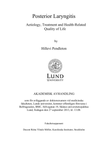 Posterior Laryngitis - Lund University Publications