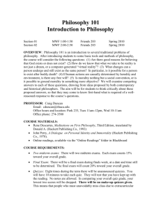 Phil 101 -- Introduction to Philosophy