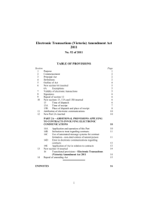 Electronic Transactions (Victoria) Amendment Act 2011