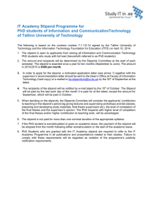 IT Academy Stipend Programme scholarships 2014/2015 for PhD