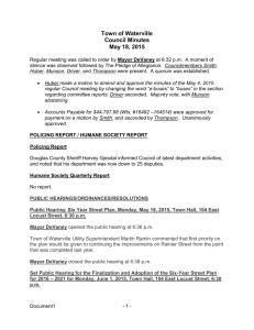 Town of Waterville Council Minutes May 18, 2015