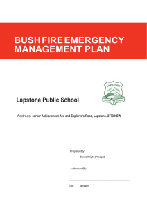LPS Bush Fire Plan - Lapstone Public School