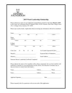Ward Leadership Scholarship Application - Gold