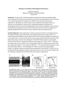 Absorptive X-ray Studies of Photomagnetic Nanostructures Daniel M