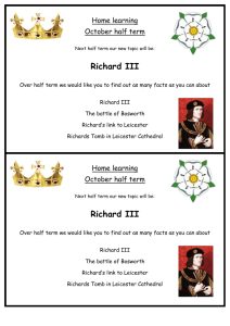 October half term challenge Richard III