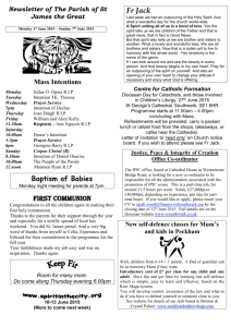 Newsletter of The Parish of St James